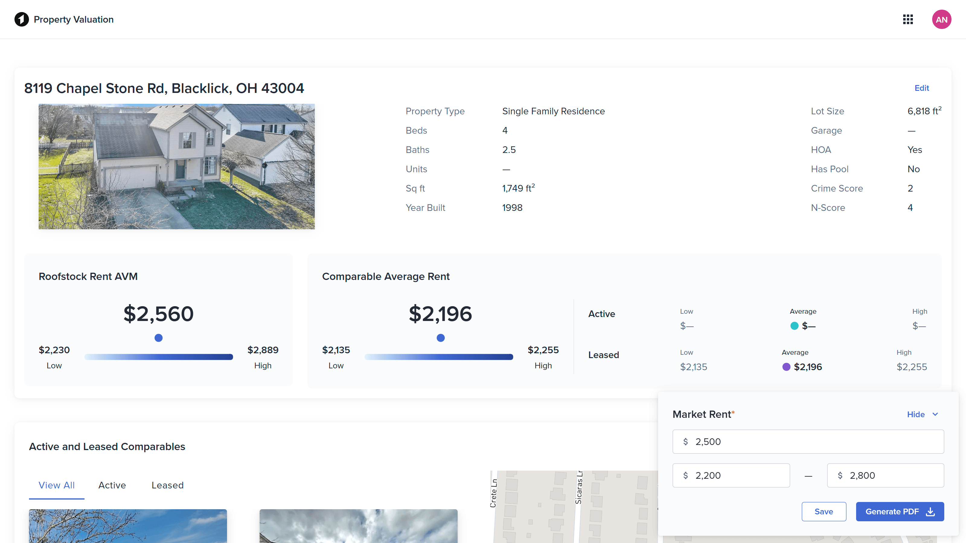 Rent underwriting summary report