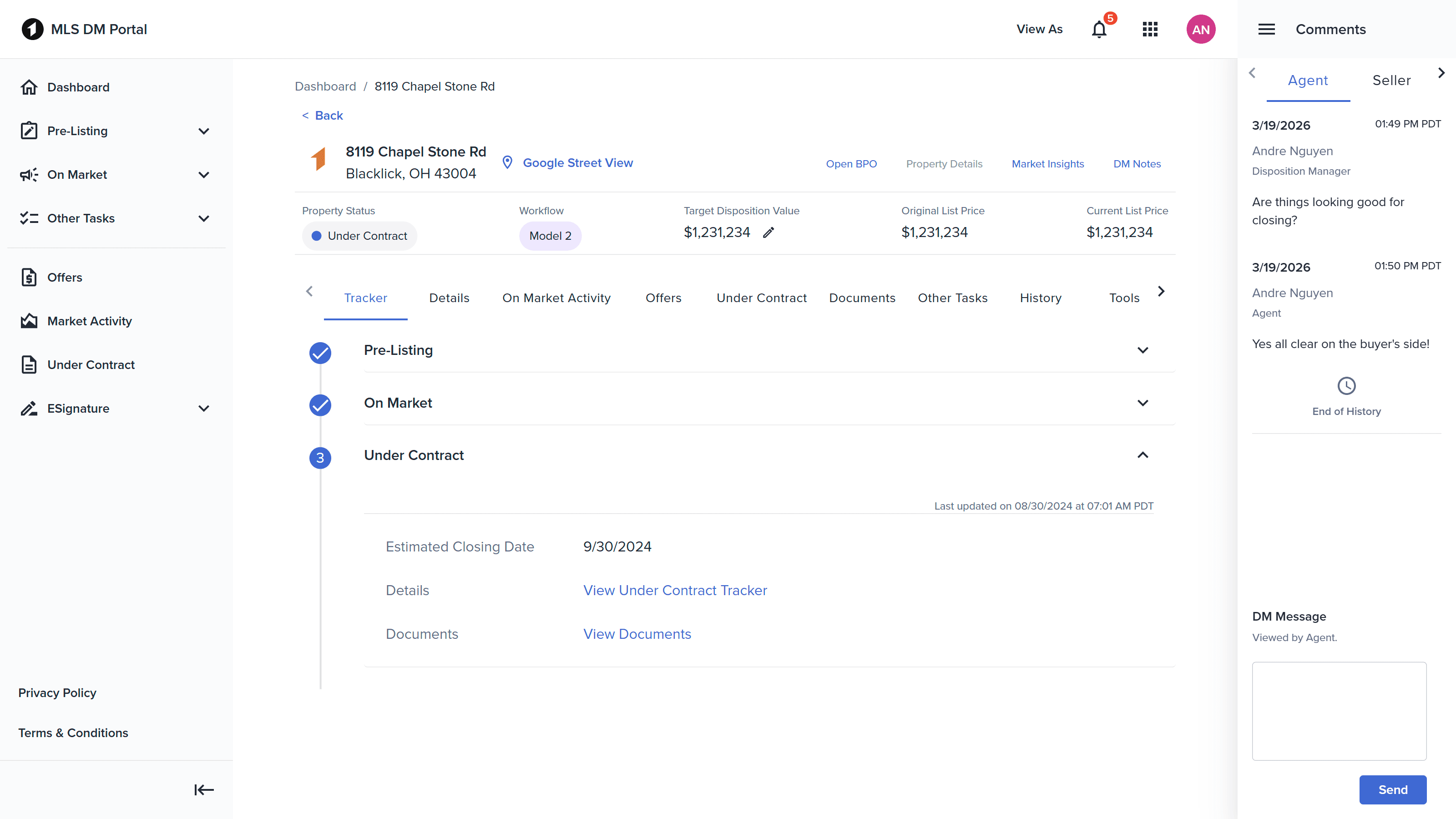 Disposition Manager dashboard