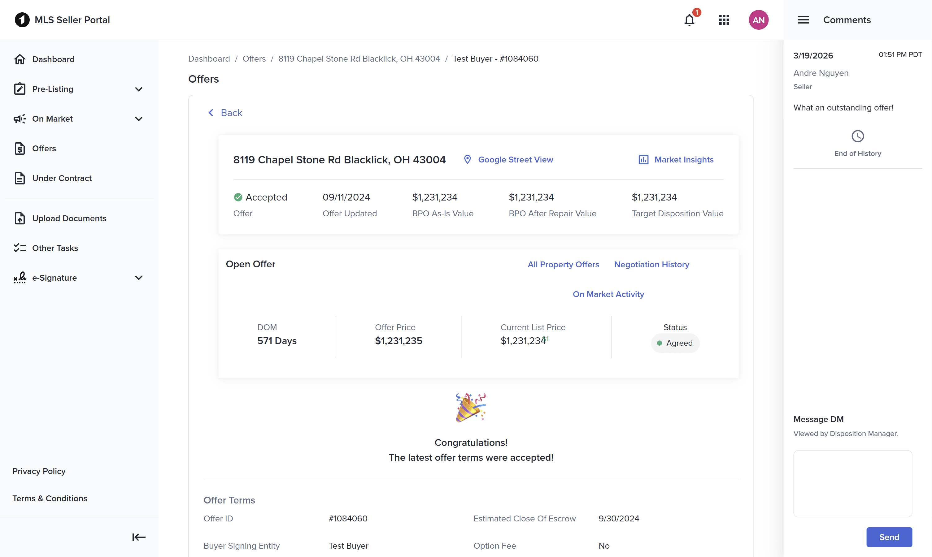 Seller listing progress view
